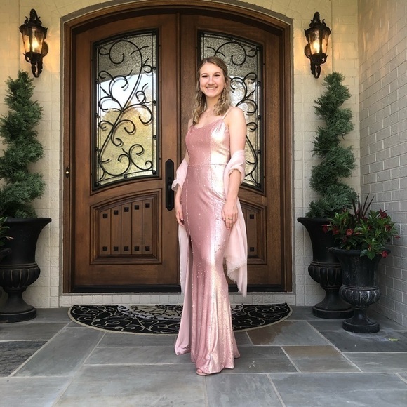 🌷PROM Dress pink sequins gown by Dress the Population Size 2. Worn once - Picture 6 of 12